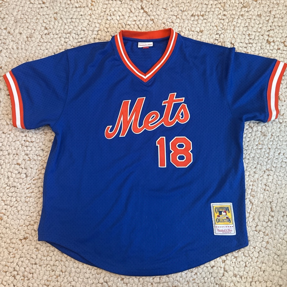 Mitchell & Ness Blue and Orange Mets Jersey